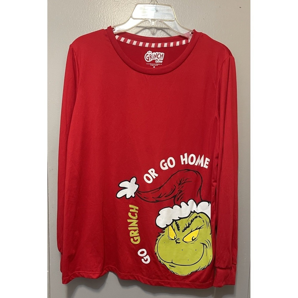 The Grinch Dr. Seuss Top Size Medium Long Sleeves Christmas Holiday Shirt Red
